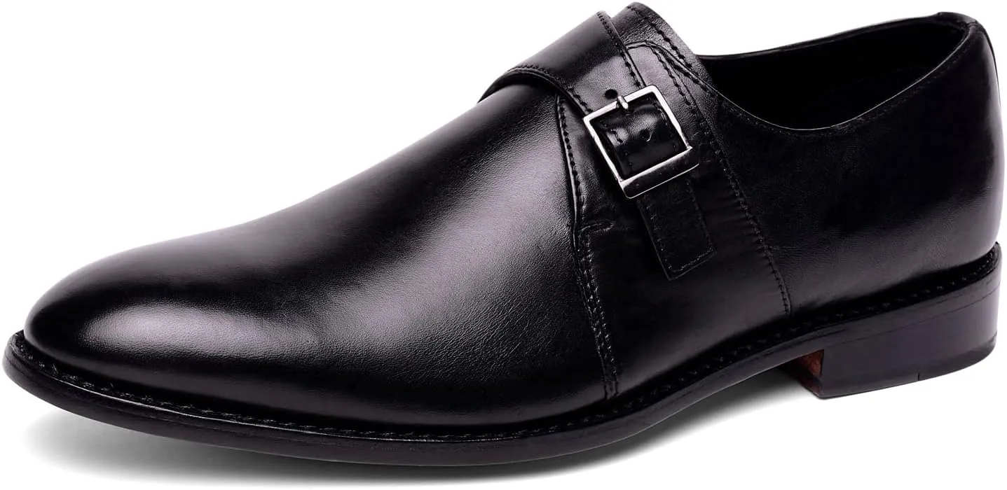 Anthony Veer Roosevelt Single Monk Strap Dress Shoe for Men | Goodyear Welt Construction | Cushioned Footbed & Recraftable Leather Sole | Full Grain Calfskin Leather Upper