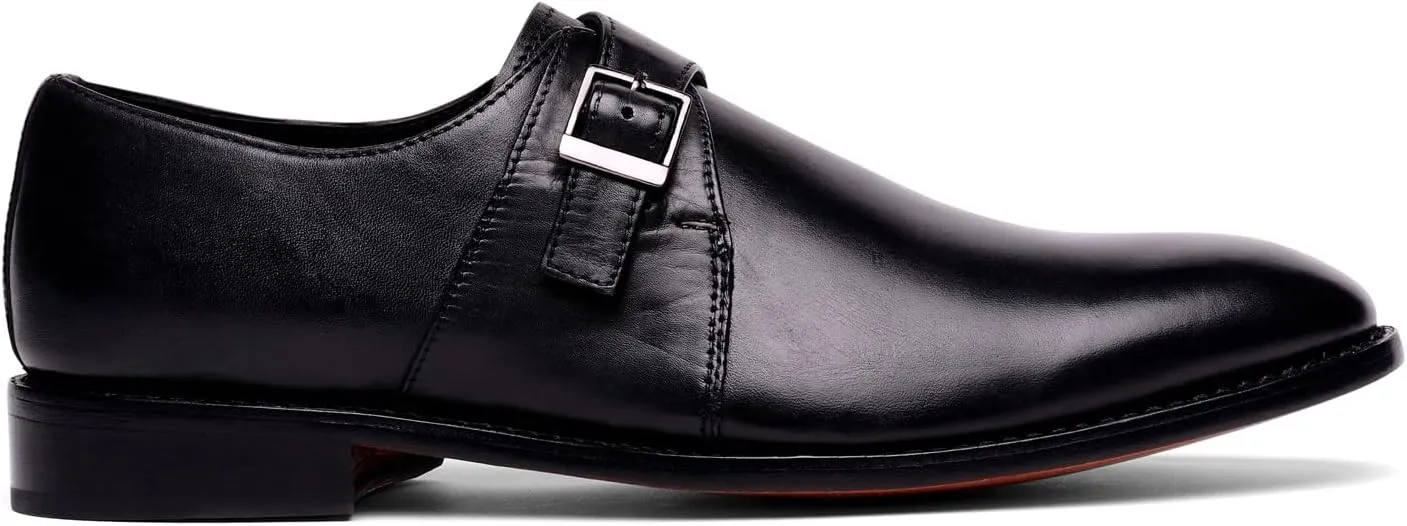 Anthony Veer Roosevelt Single Monk Strap Dress Shoe for Men | Goodyear Welt Construction | Cushioned Footbed & Recraftable Leather Sole | Full Grain Calfskin Leather Upper