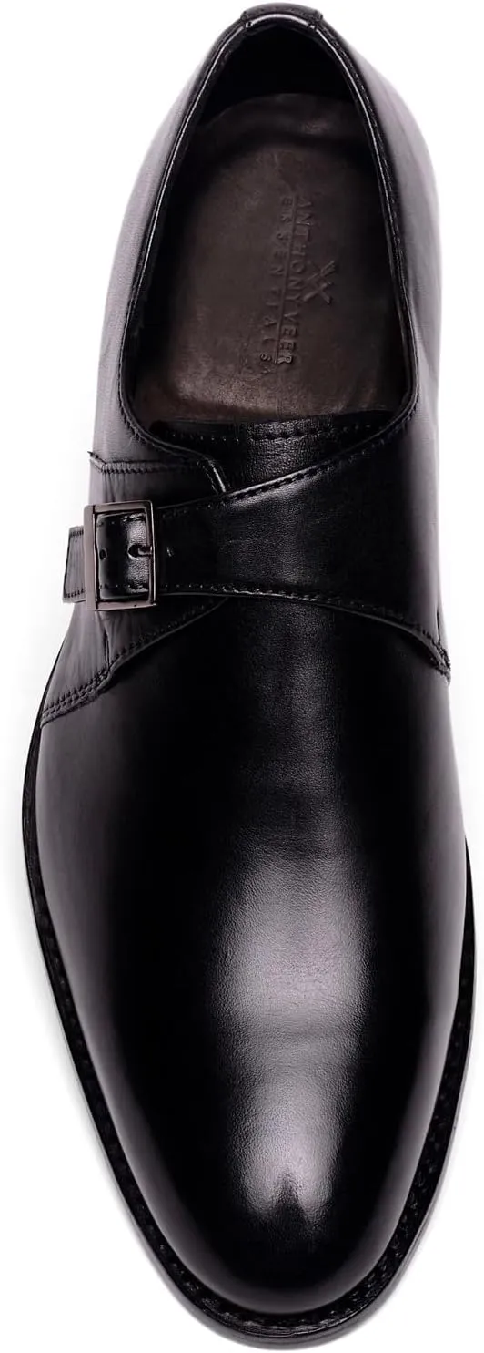 Anthony Veer Roosevelt Single Monk Strap Dress Shoe for Men | Goodyear Welt Construction | Cushioned Footbed & Recraftable Leather Sole | Full Grain Calfskin Leather Upper