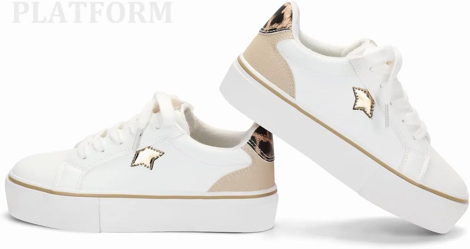 ANTLULU Girls’ Platform Canvas Shoes Low Top and High Top Canvas Sneakers Lace-up Fashion Casual Shoes for Girls
