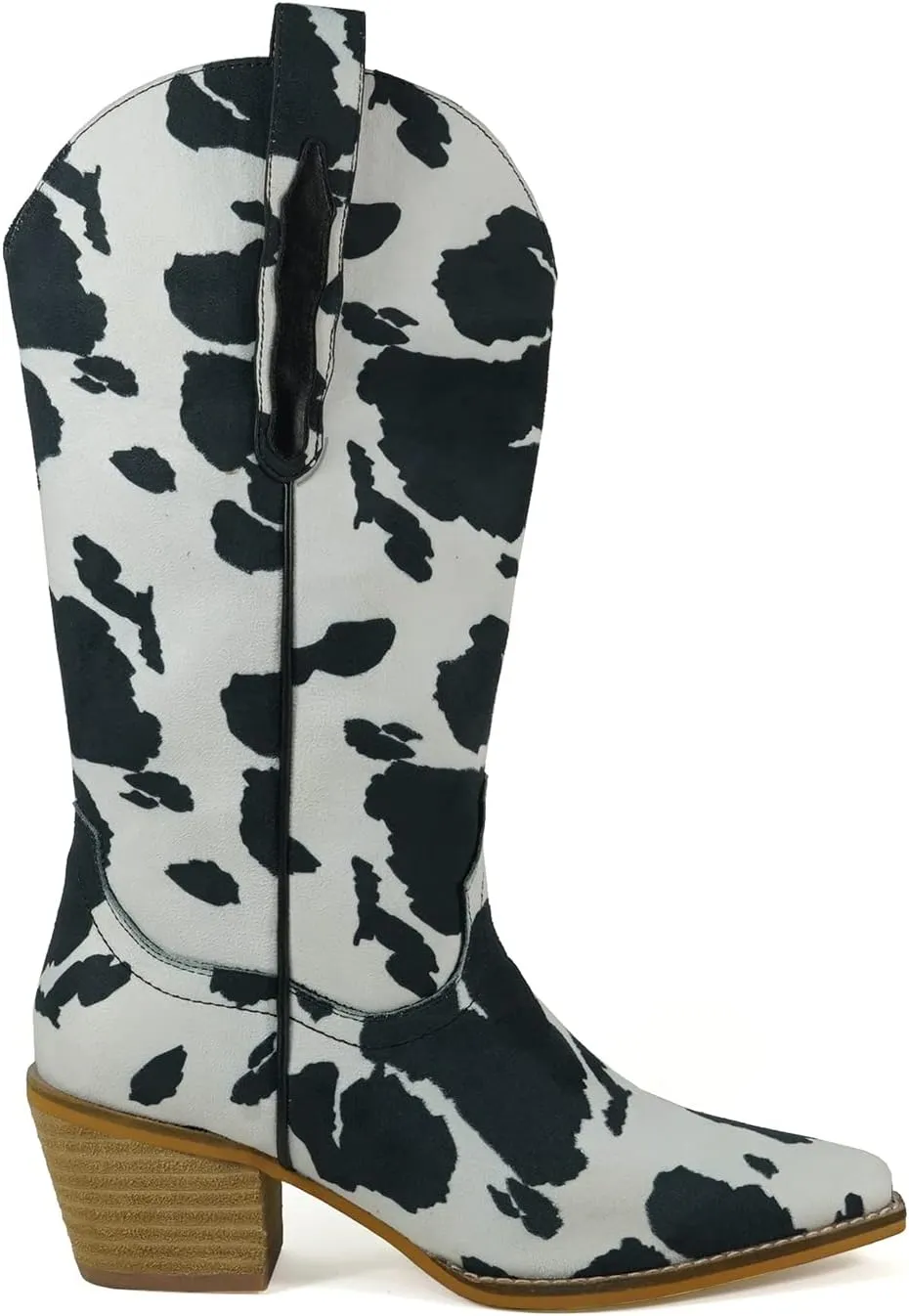 ARiderGirl Hanan Women Knee High Western Style Stacked Heel Boots