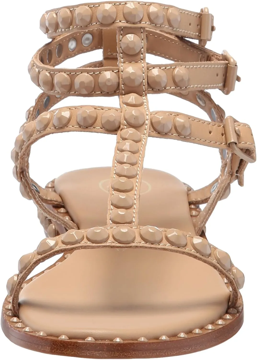 Ash Play Bis Tonal-Studded Flat Sandal for Women, Chic Open-Toe Design, Comfortable Footbed, Durable Sole, Ideal for Casual Outfits