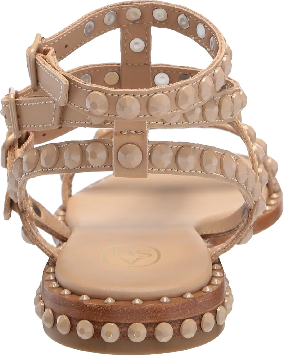 Ash Play Bis Tonal-Studded Flat Sandal for Women, Chic Open-Toe Design, Comfortable Footbed, Durable Sole, Ideal for Casual Outfits