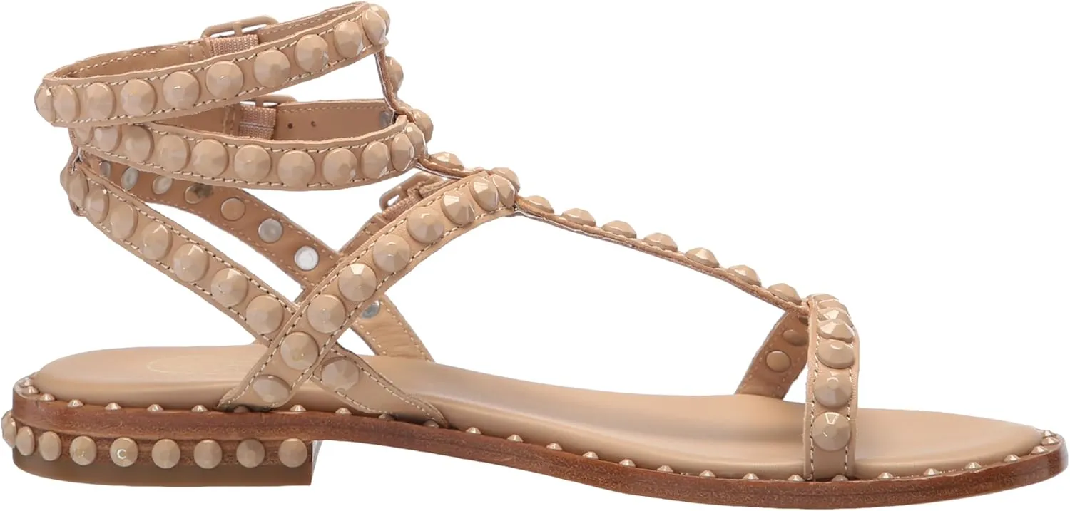 Ash Play Bis Tonal-Studded Flat Sandal for Women, Chic Open-Toe Design, Comfortable Footbed, Durable Sole, Ideal for Casual Outfits