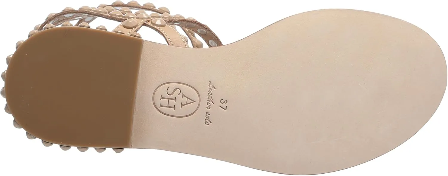 Ash Play Bis Tonal-Studded Flat Sandal for Women, Chic Open-Toe Design, Comfortable Footbed, Durable Sole, Ideal for Casual Outfits