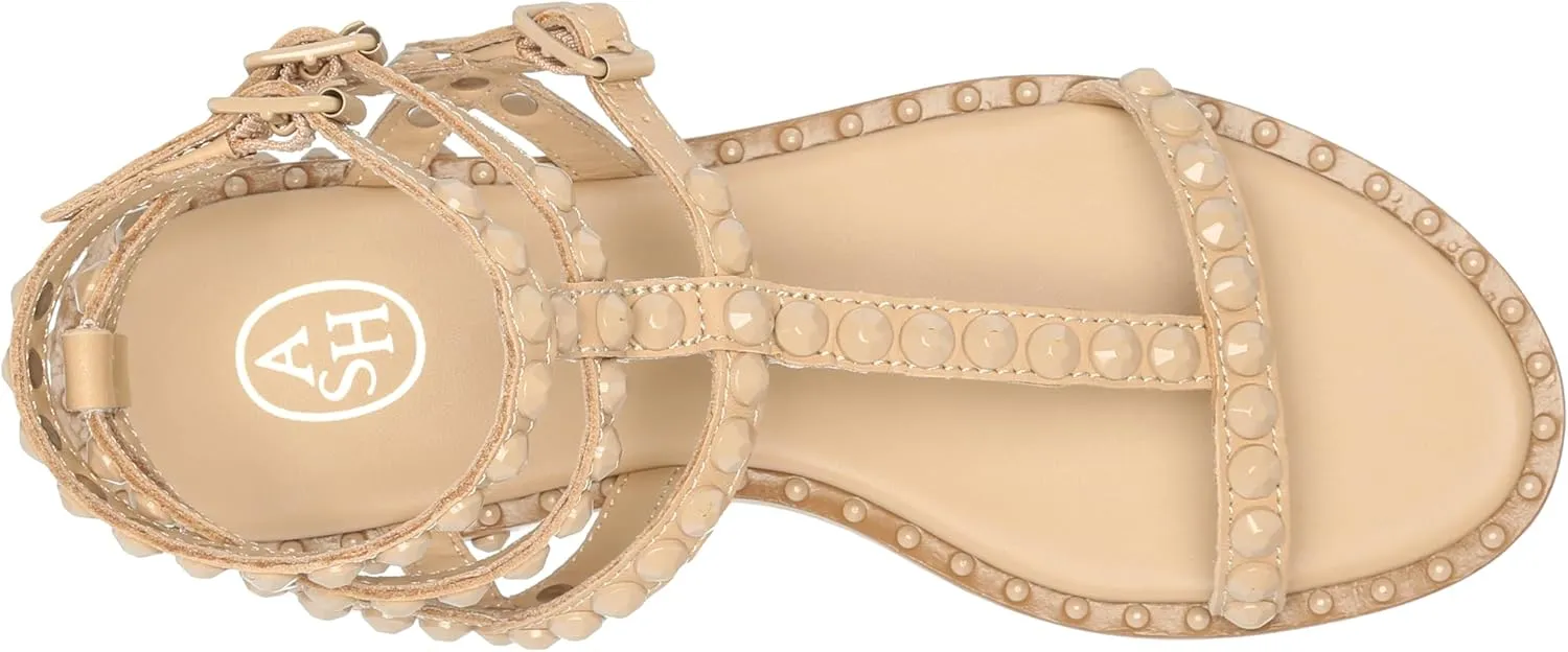 Ash Play Bis Tonal-Studded Flat Sandal for Women, Chic Open-Toe Design, Comfortable Footbed, Durable Sole, Ideal for Casual Outfits