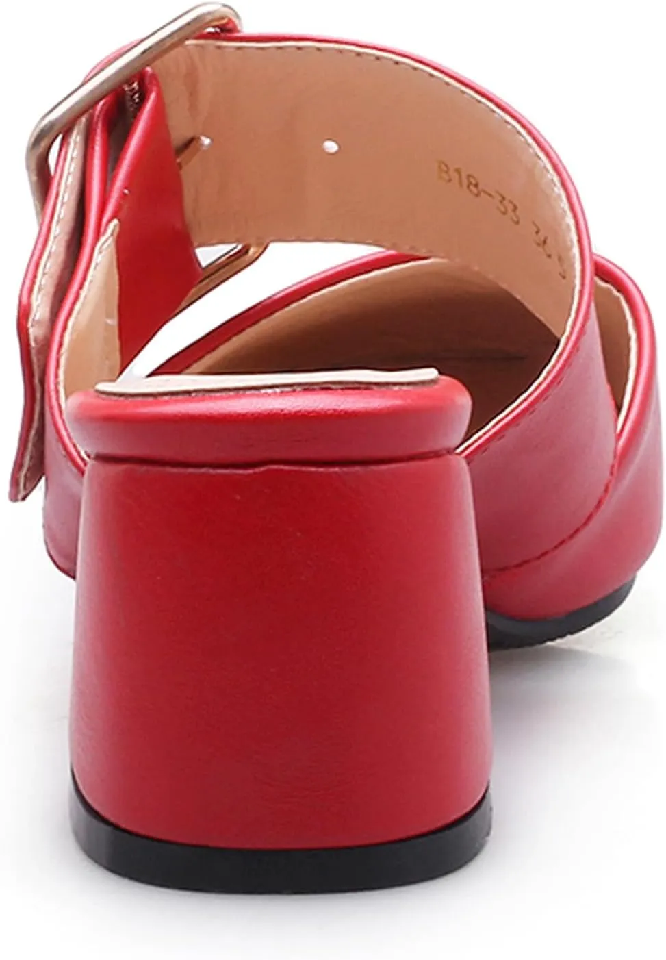 Asterisco Women Block Heel Mules Mid Heel Mules Square Toe Slip On Solid Dress Sandals, Size 2-15.5