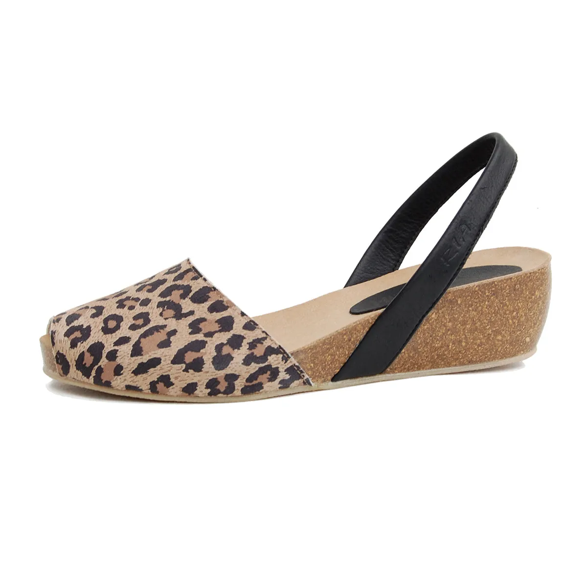 Avarcas Cork Wedge Cardona in Leopard