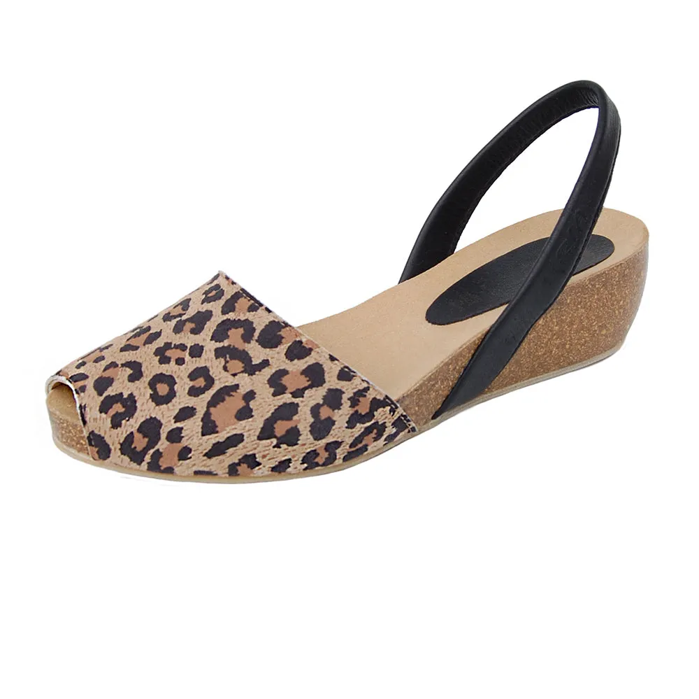 Avarcas Cork Wedge Cardona in Leopard