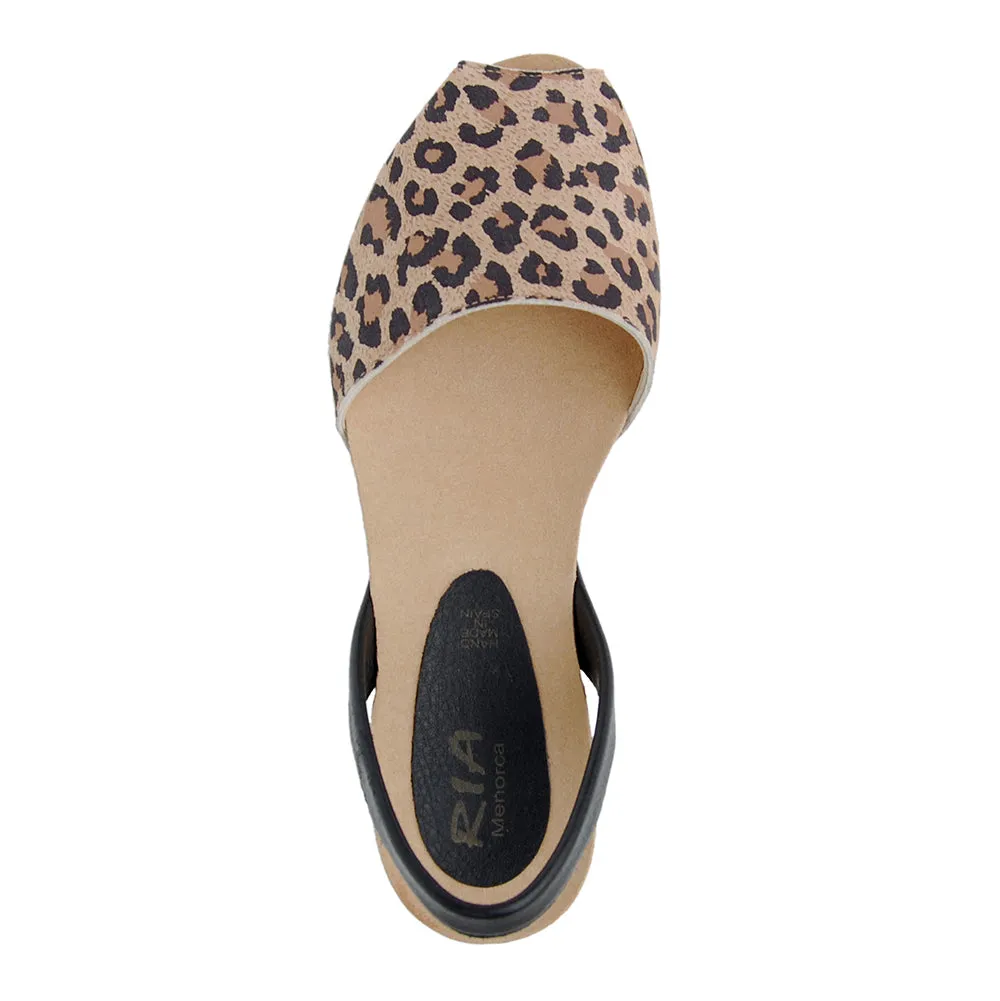 Avarcas Cork Wedge Cardona in Leopard