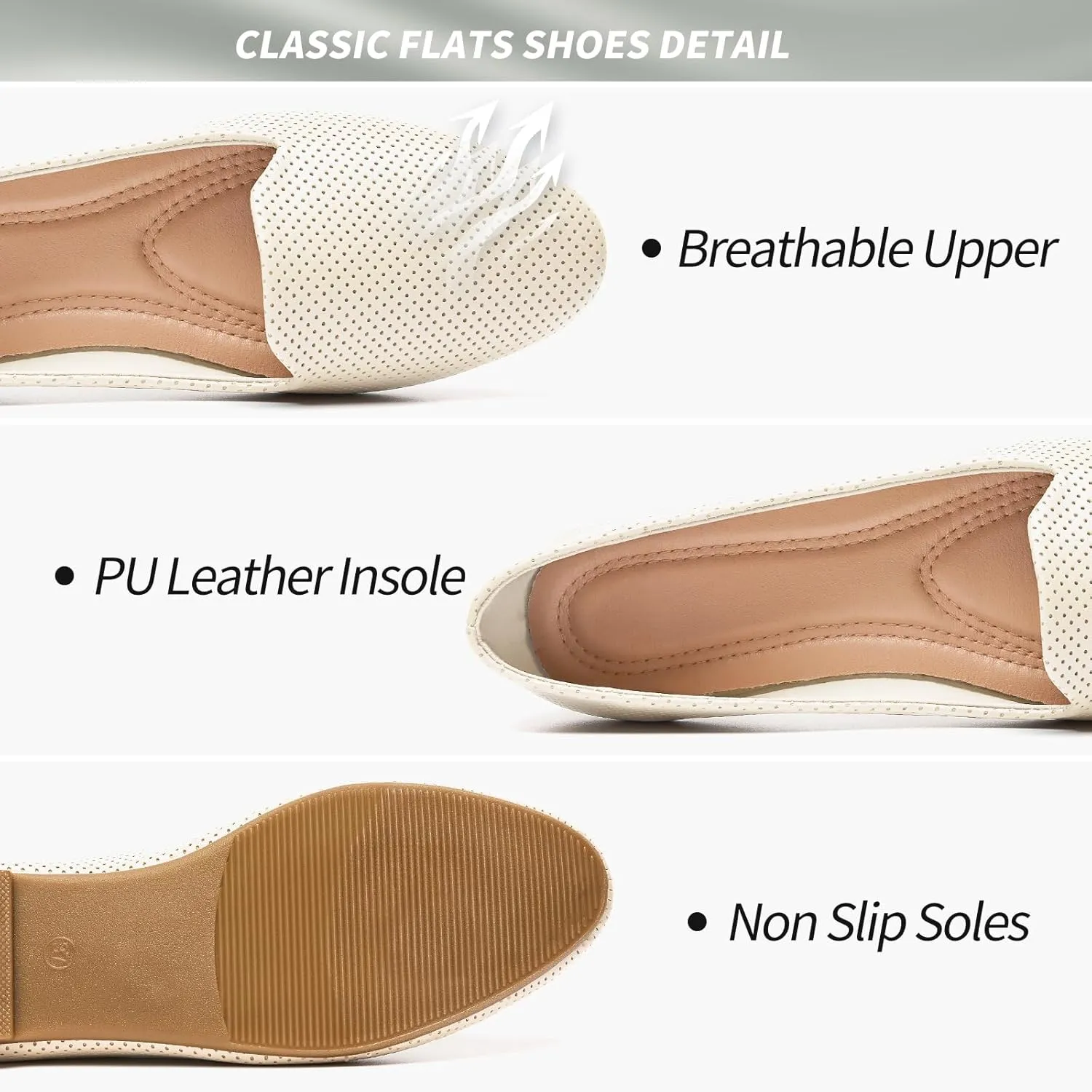 Ballet Flats Shoes for Women Dress Shoes Comfortable Dressy Casual Business Slip on Shoes Loafers