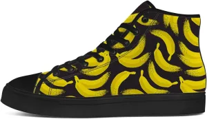 Banana Shoes High Top Canvas Sneakers Lace Up Casual Walking Shoes for Men Women