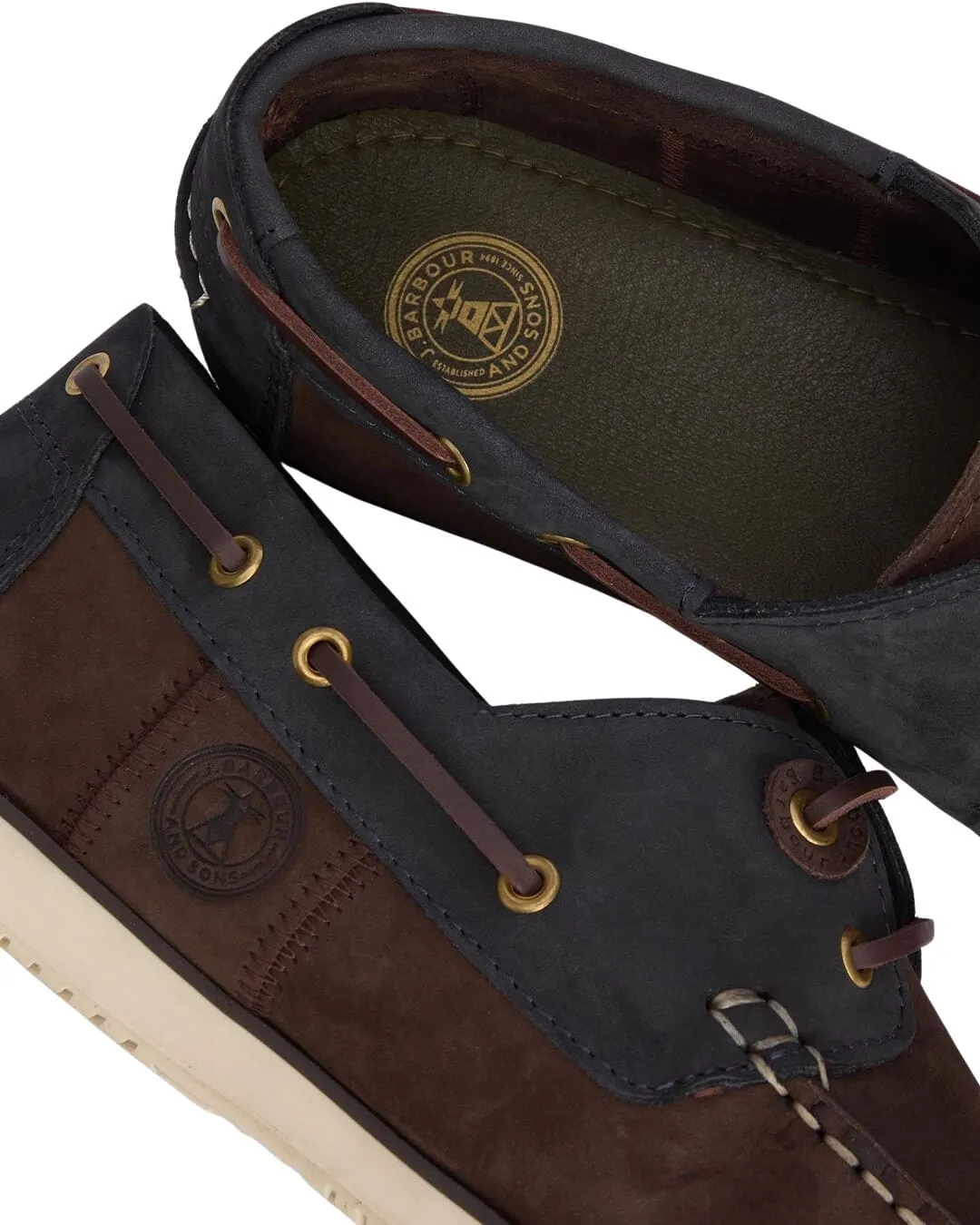 Barbour Wake Leather Men's Boat Shoes Brown