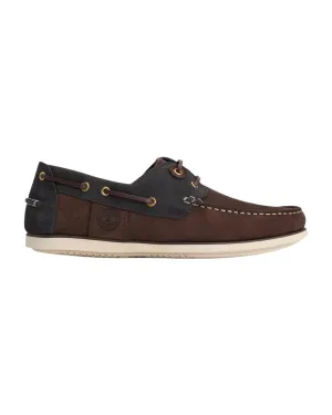 Barbour Wake Leather Men's Boat Shoes Brown