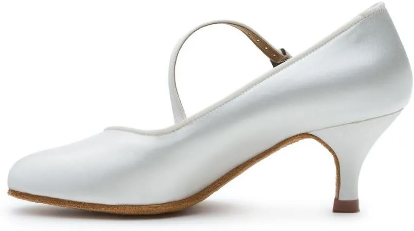 BDdance Women's Dancing Shoes Latin Salsa Tango Jazz Ballroom Performance Heels Leather 138 White, 4.5-11