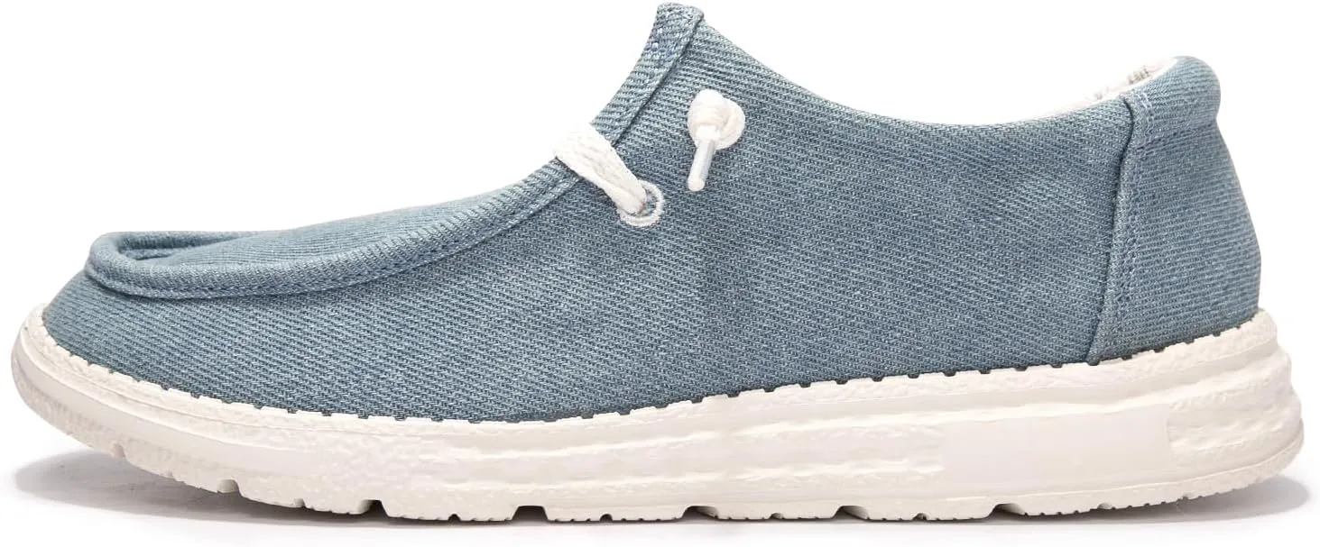 BENEKER Women's Loafers Slip On Low Top Sneakers Casual Boat Shoes Comfortable Walking Flats Breathable Canvas Shoes