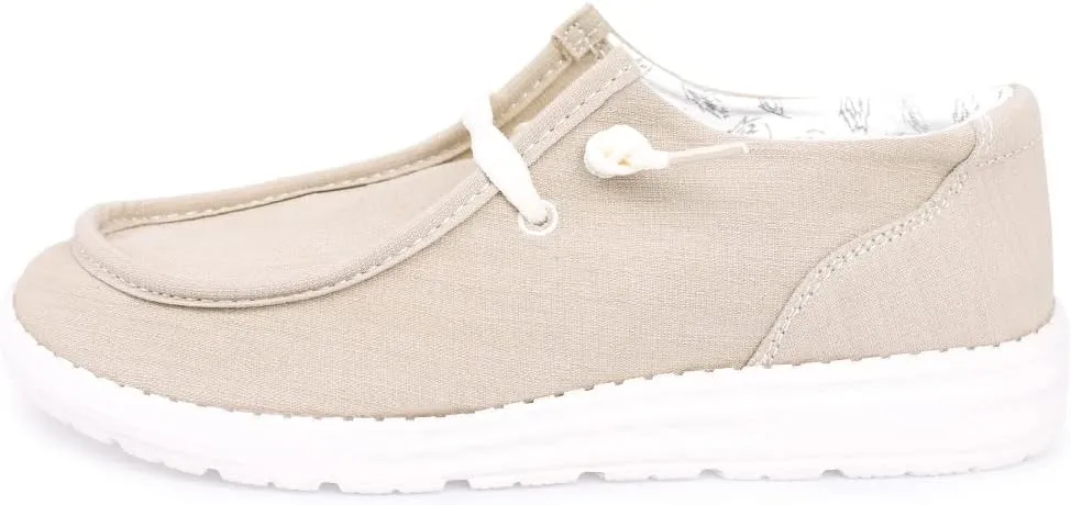 BENEKER Women's Loafers Slip On Low Top Sneakers Casual Boat Shoes Comfortable Walking Flats Breathable Canvas Shoes