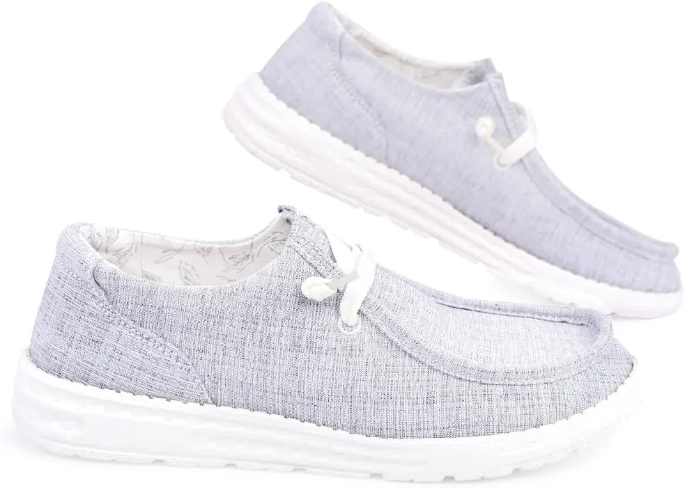 BENEKER Women's Loafers Slip On Low Top Sneakers Casual Boat Shoes Comfortable Walking Flats Breathable Canvas Shoes
