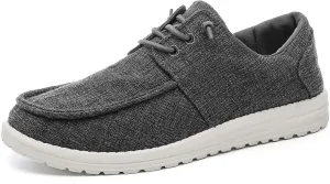 Betrue Men's Lightweight Soft Deck Shoes, Cotton Canvas Loafers for Casual Occasions