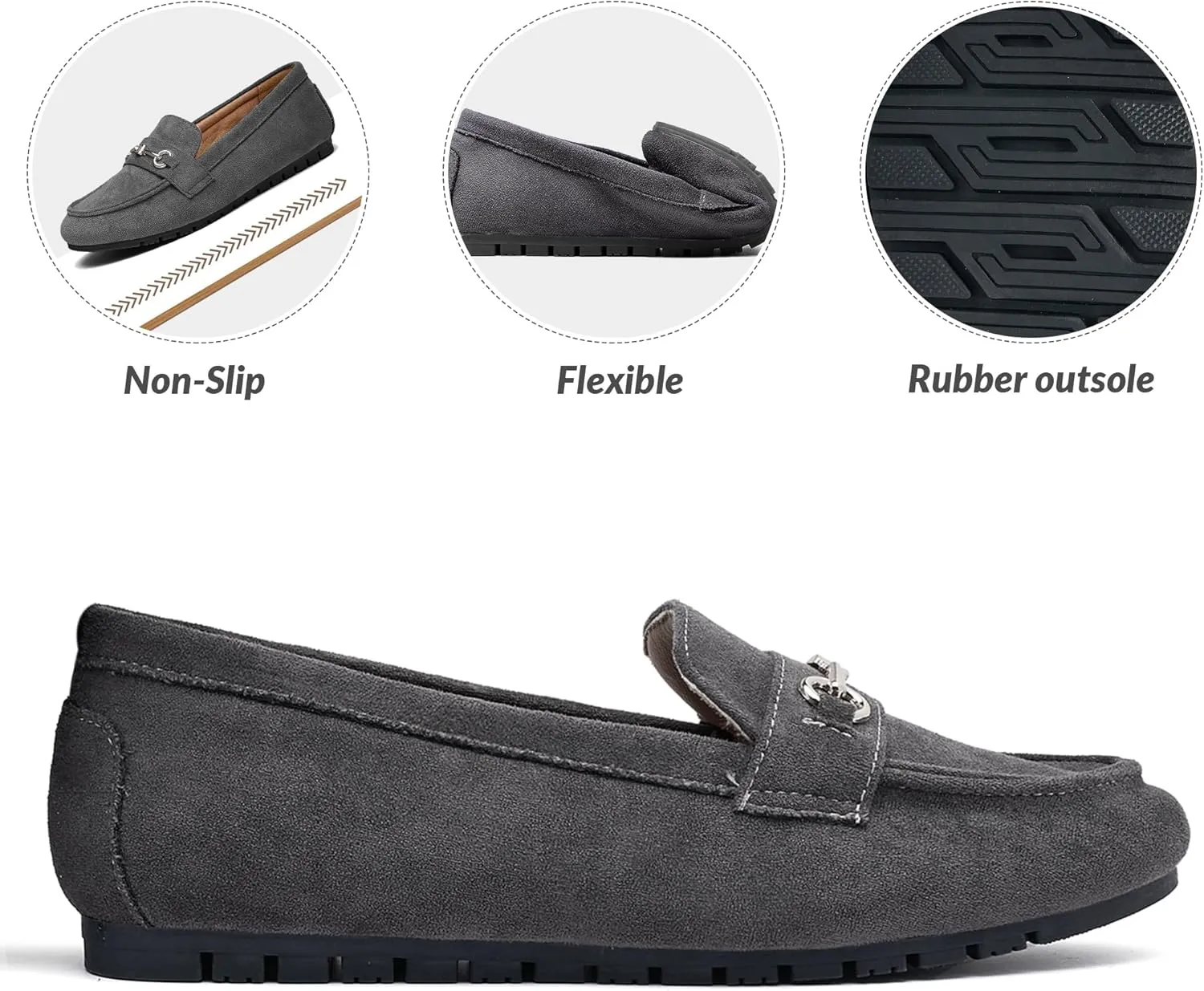 BGSTGUDS Women's Wide Loafers Shoes Cute Dressy Shoes Ladies Comfort Flats Slip Ons Work Shoes