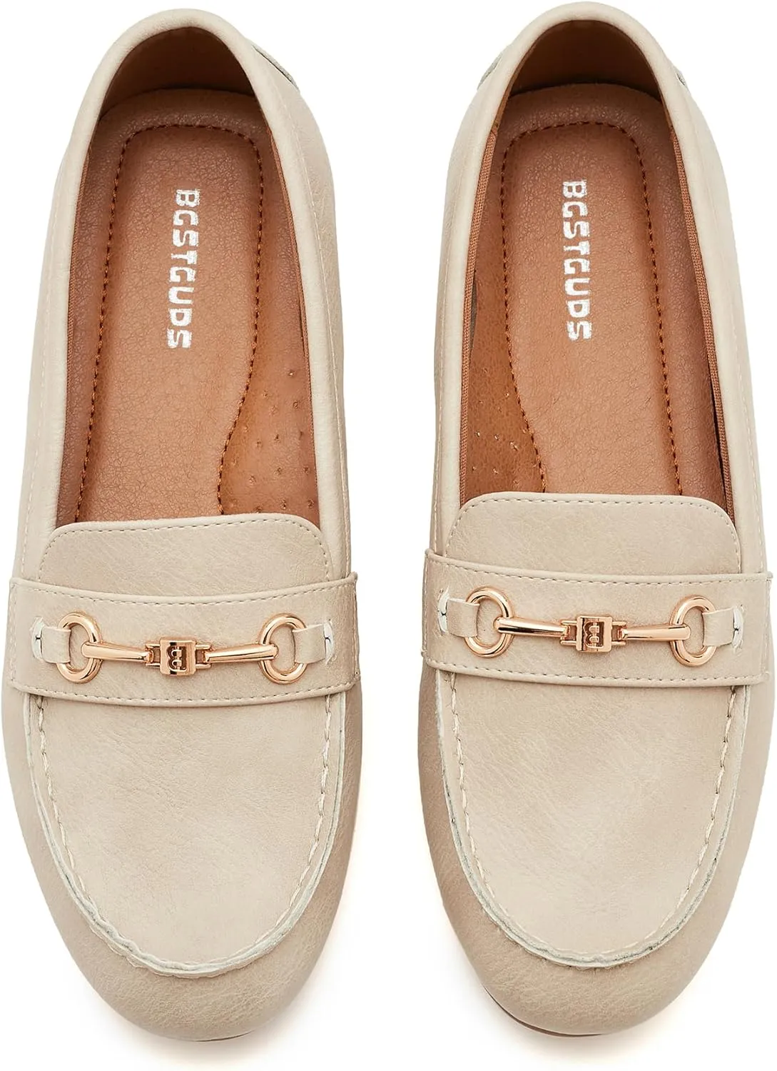 BGSTGUDS Women's Wide Loafers Shoes Cute Dressy Shoes Ladies Comfort Flats Slip Ons Work Shoes