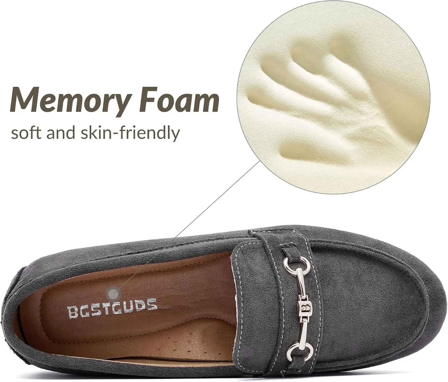 BGSTGUDS Women's Wide Loafers Shoes Cute Dressy Shoes Ladies Comfort Flats Slip Ons Work Shoes