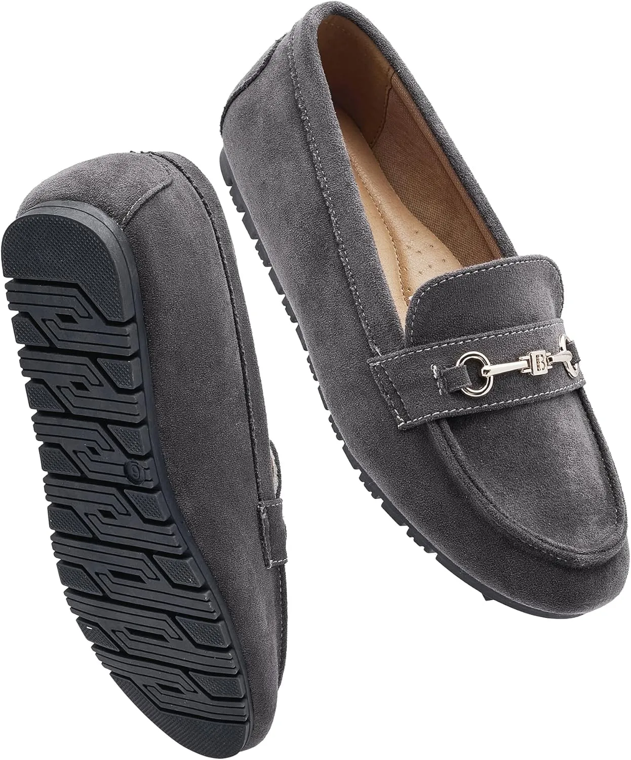 BGSTGUDS Women's Wide Loafers Shoes Cute Dressy Shoes Ladies Comfort Flats Slip Ons Work Shoes