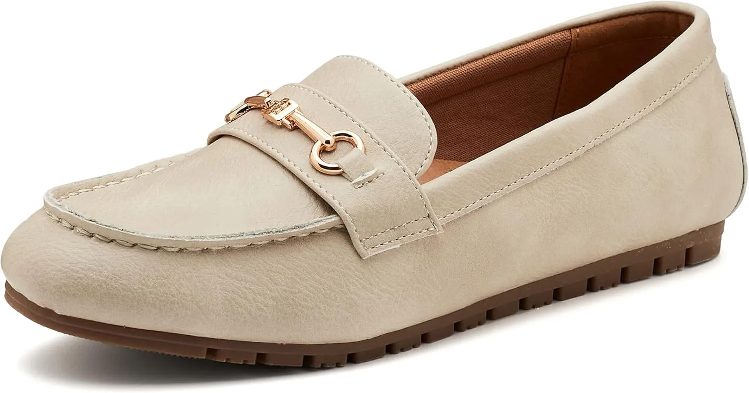 BGSTGUDS Women's Wide Loafers Shoes Cute Dressy Shoes Ladies Comfort Flats Slip Ons Work Shoes
