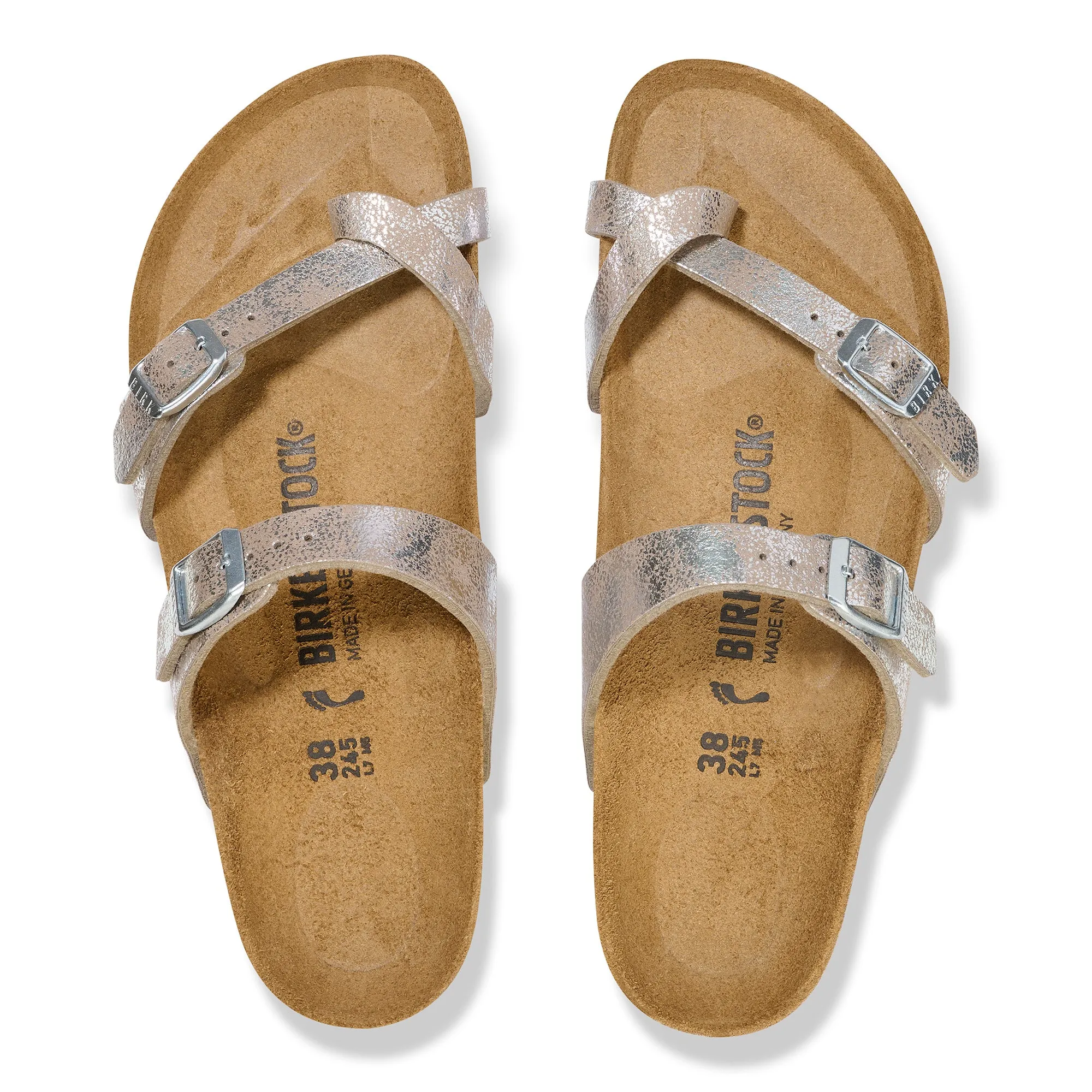 Birkenstock Mayari washed silver Birko-Flor