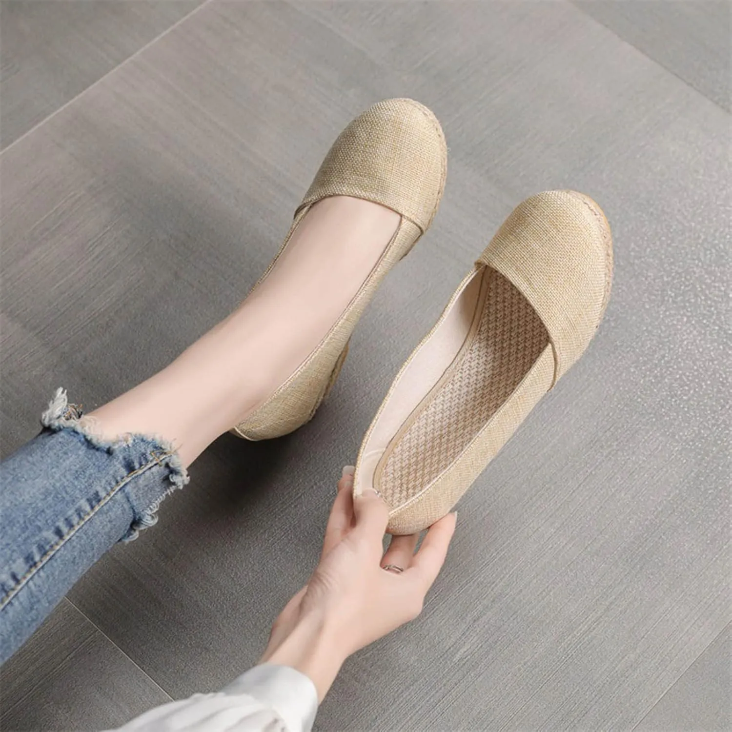 Black Nude Silver Gold Wedges for Women Low Heel Comfortable Closed Toe Women Pumps Dress Shoes