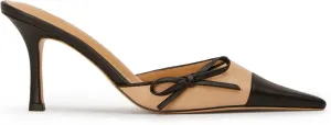 Bow Tie Heeled Mules for Women Slip On Pumps Shoes Backless Stiletto High Heels Pointed Toe Dress Slide Sandals