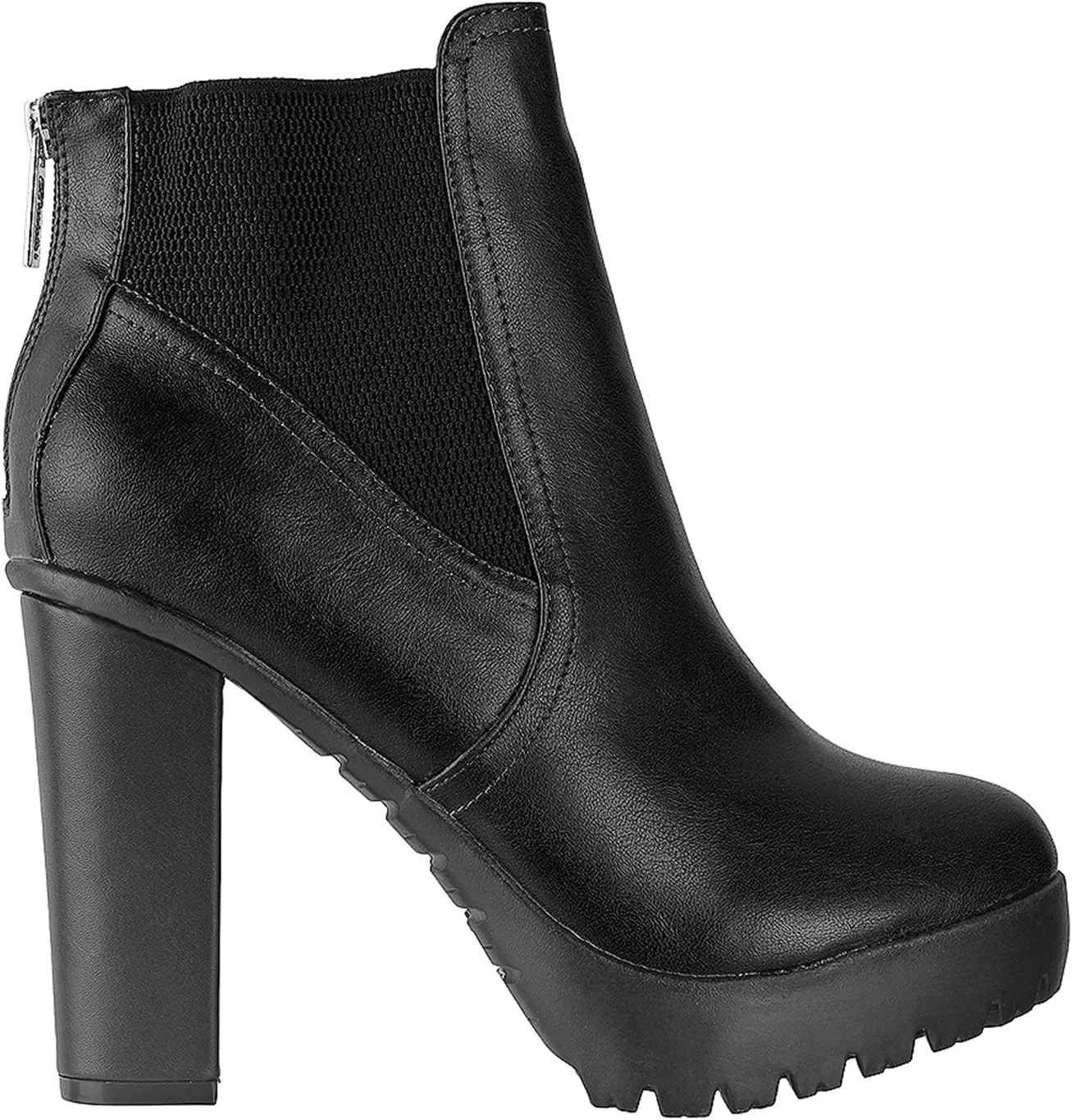 Breckelles Hanna-11 Women's Platform Chunky Heel Lug Sole Chelsea Ankle Booties