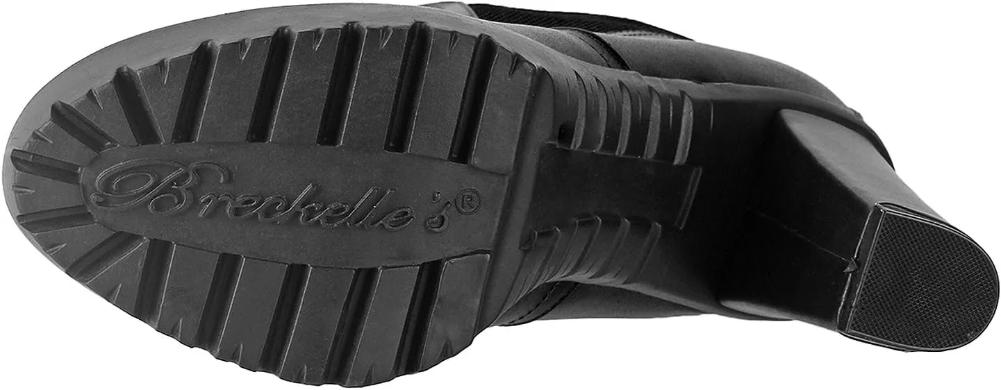 Breckelles Hanna-11 Women's Platform Chunky Heel Lug Sole Chelsea Ankle Booties