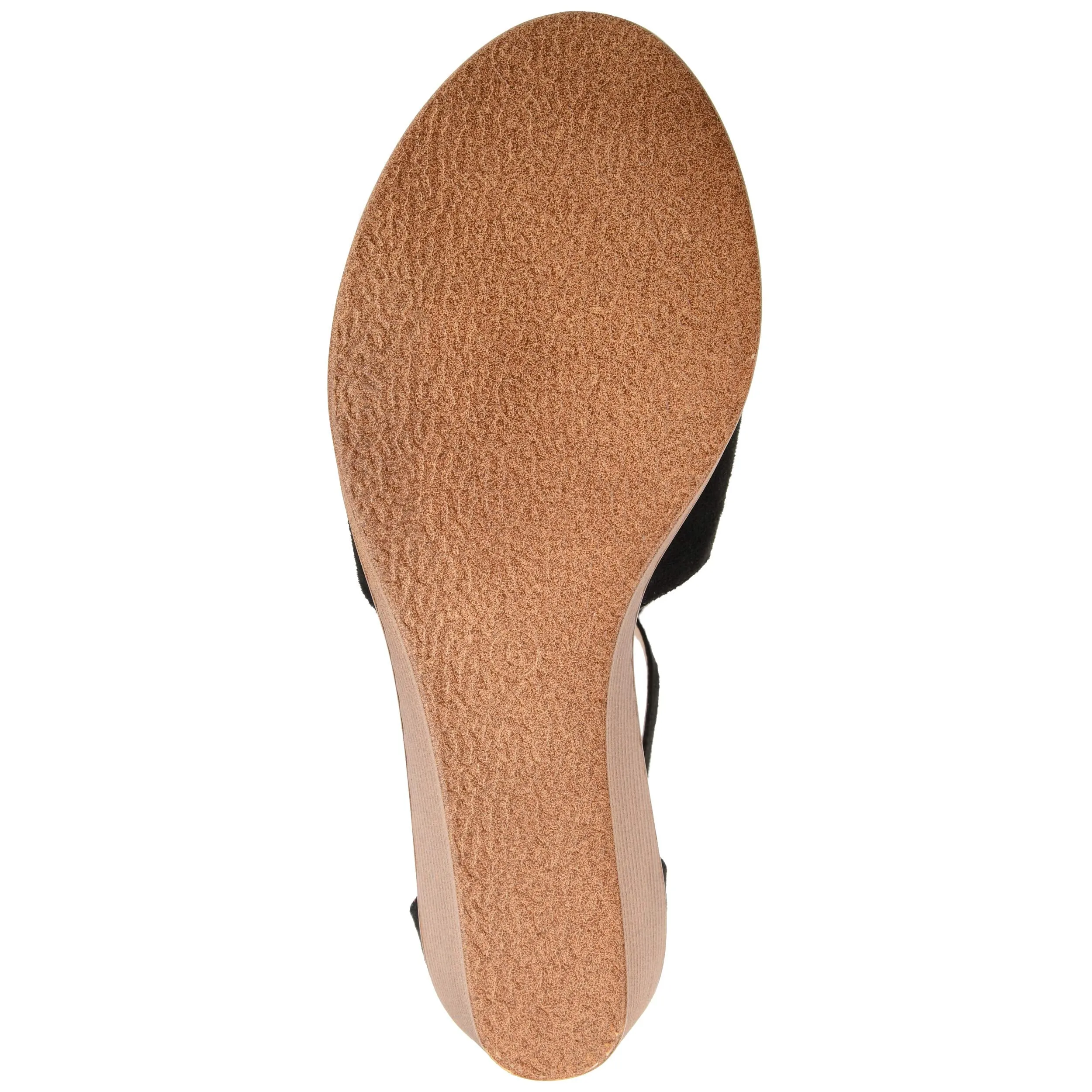 Brinley Co. Womens Kealy Comfort-Sole Ankle-Strap Center-Cut Wedges Black, 7 Regular US