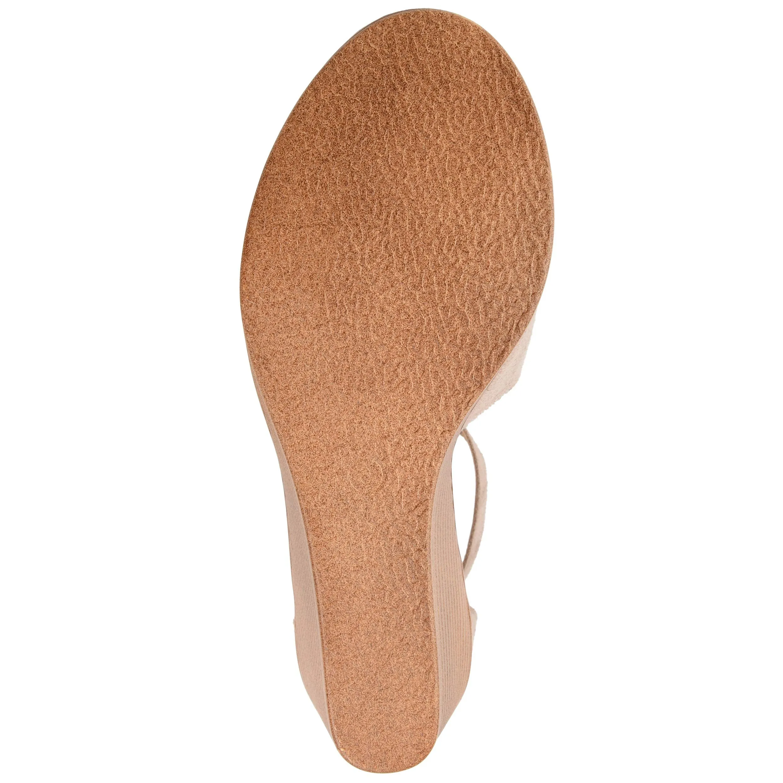 Brinley Co. Womens Kealy Comfort-Sole Ankle-Strap Center-Cut Wedges Taupe, 6.5 Regular US