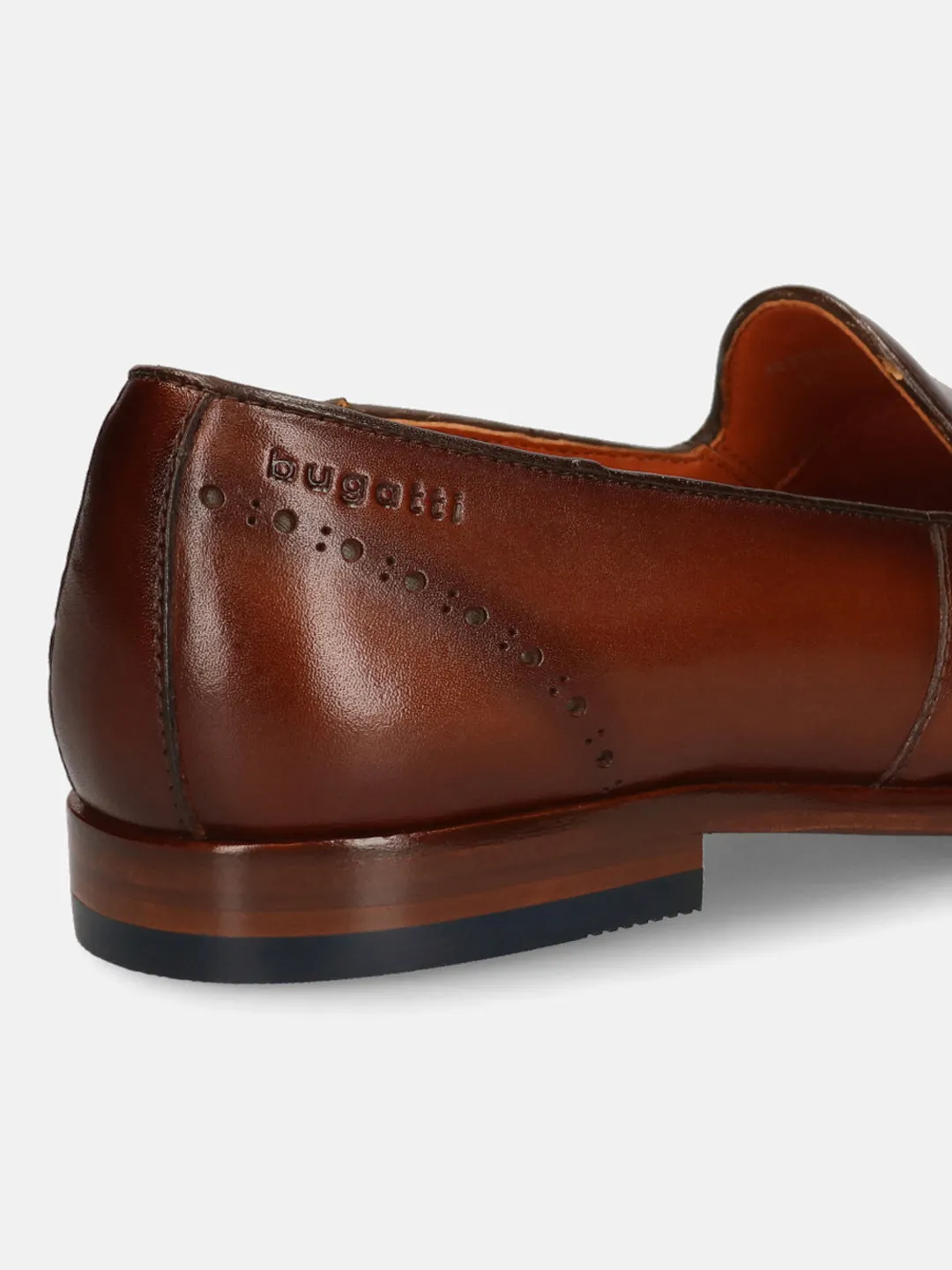 bugatti Cognac Premium Leather Slip-ons Formal