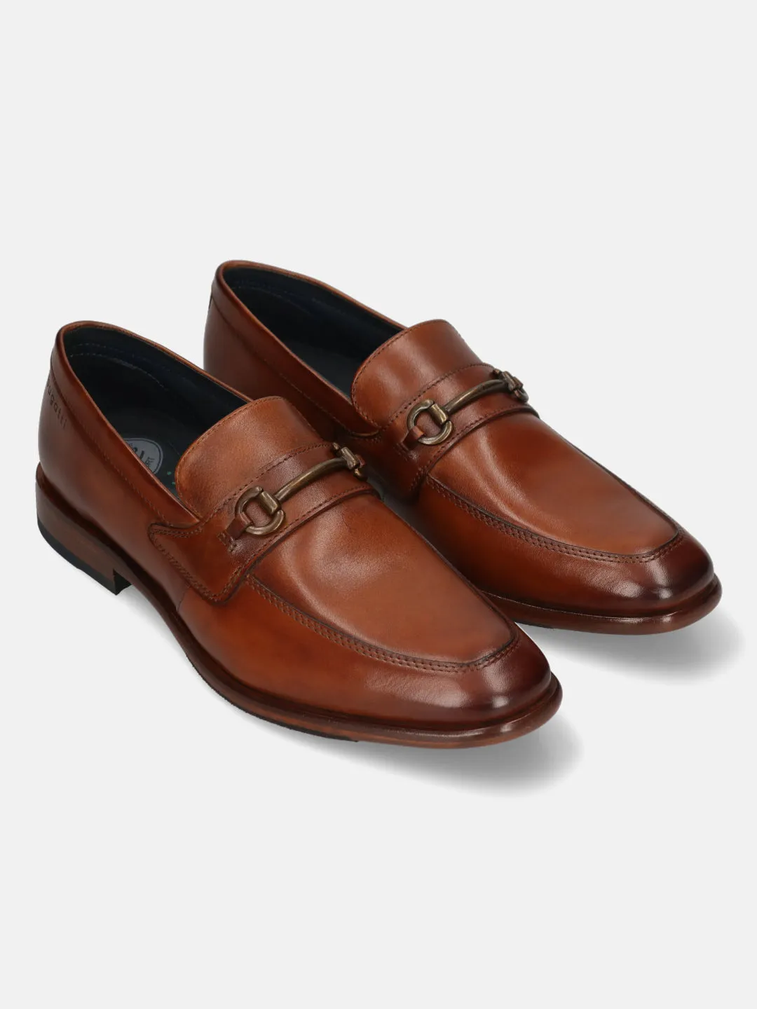 bugatti Cognac Premium Leather Slip-ons Formal