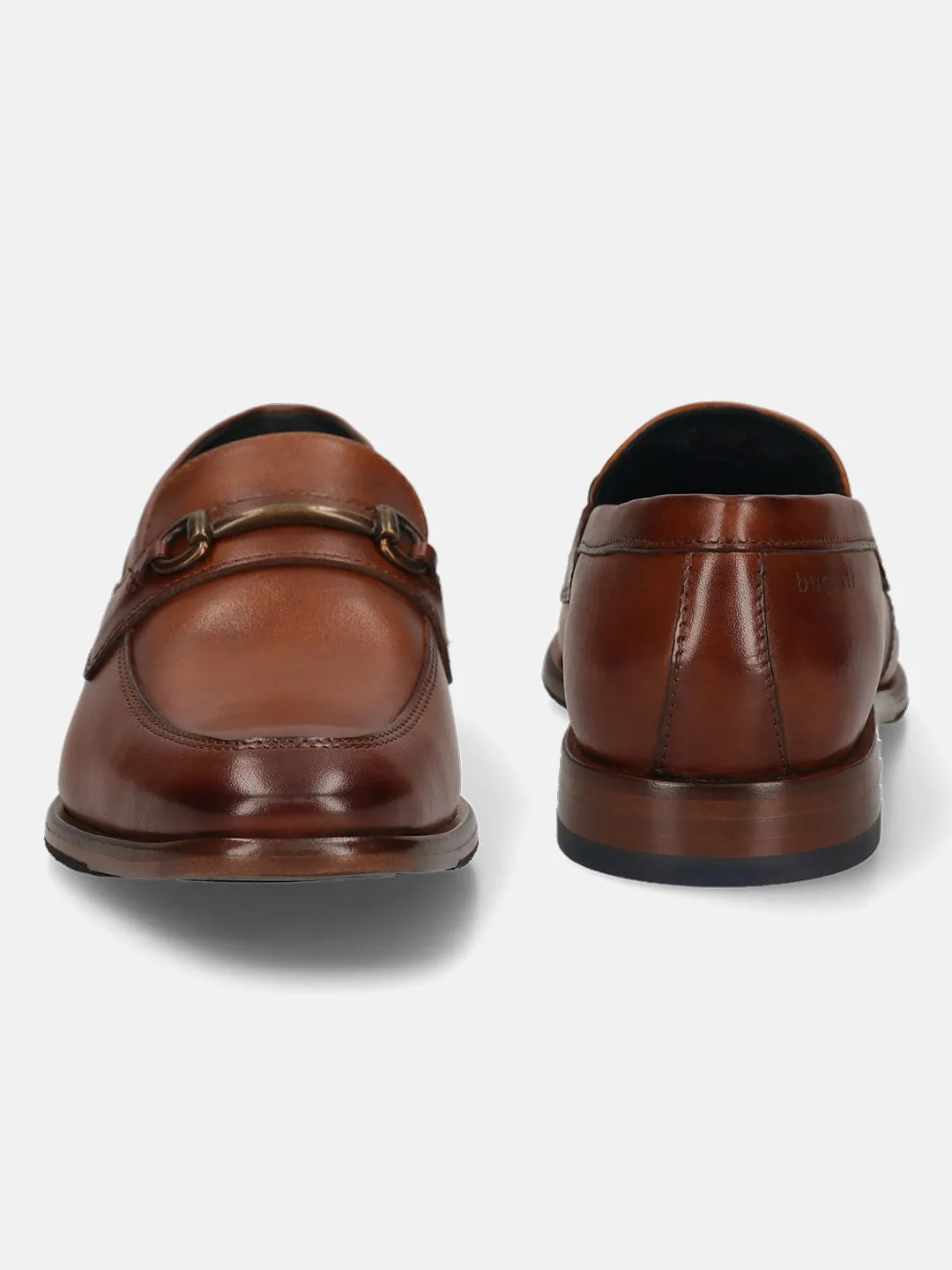 bugatti Cognac Premium Leather Slip-ons Formal