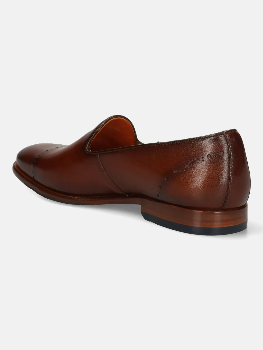 bugatti Cognac Premium Leather Slip-ons Formal