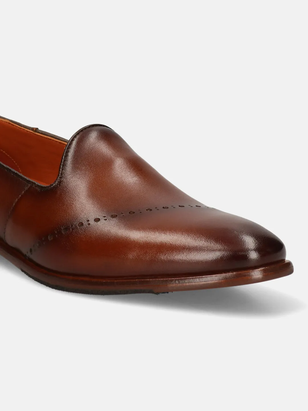 bugatti Cognac Premium Leather Slip-ons Formal