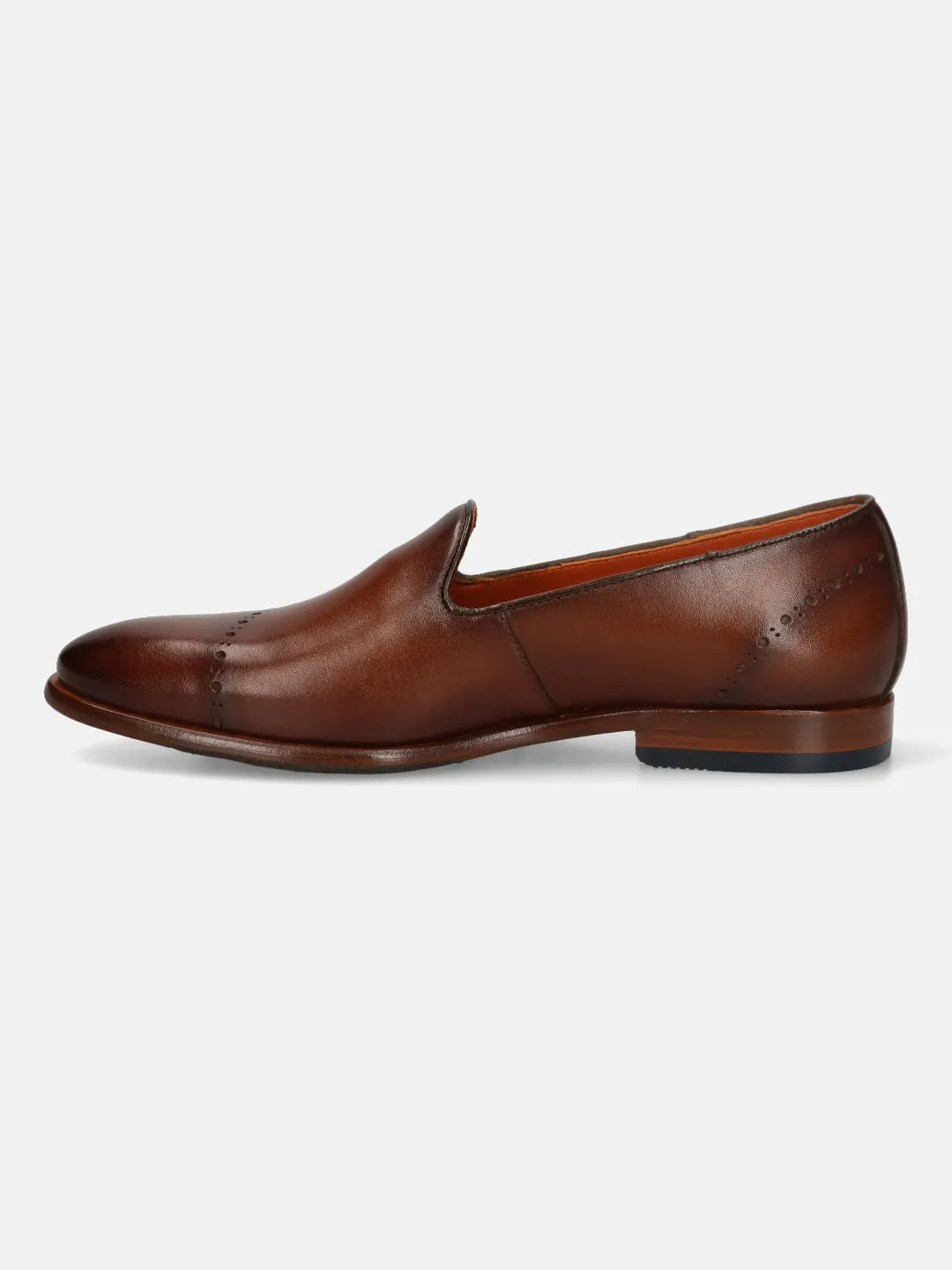 bugatti Cognac Premium Leather Slip-ons Formal