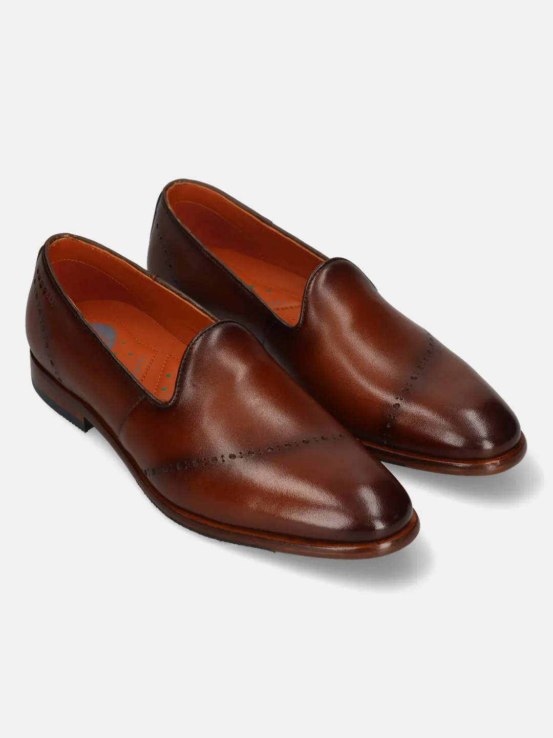 bugatti Cognac Premium Leather Slip-ons Formal
