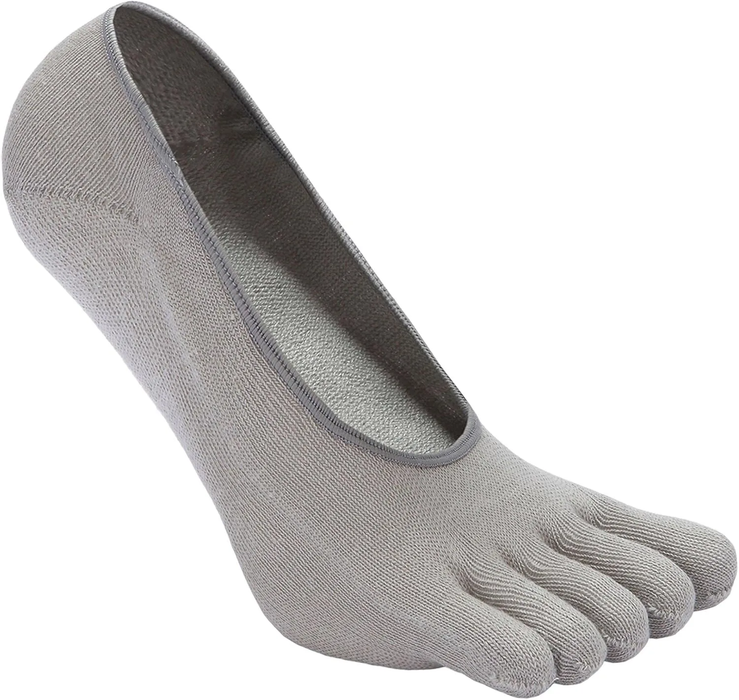 CaiDieNu No Show Toe Socks Women, Low Cut Five Fingers Cotton Running Athletic Invisible Boat Socks, 3/6 Pairs