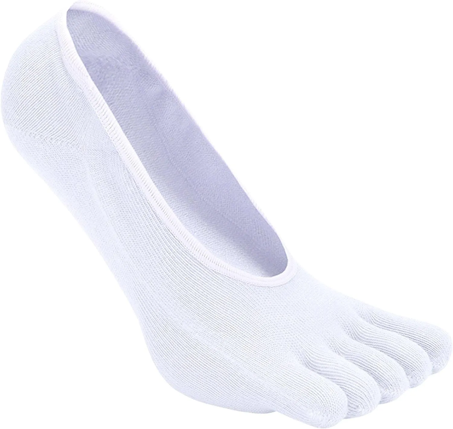 CaiDieNu No Show Toe Socks Women, Low Cut Five Fingers Cotton Running Athletic Invisible Boat Socks, 3/6 Pairs