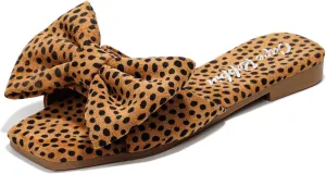 Cape Robbin Juju Sandals Slides for Women, Womens Mules Slip On Shoes with Bow - Sandals Slides for Women, Womens Mules Slip On Shoes with Bow