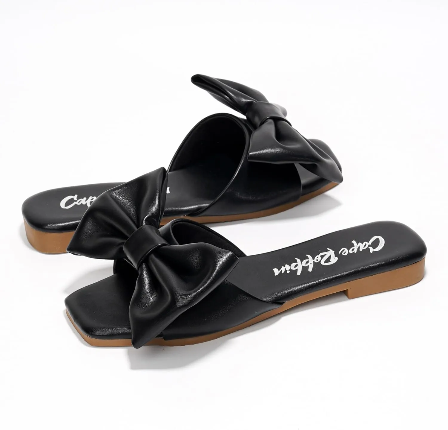 Cape Robbin Juju Sandals Slides for Women, Womens Mules Slip On Shoes with Bow - Sandals Slides for Women, Womens Mules Slip On Shoes with Bow
