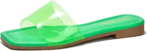 Cape Robbin Women's Sheer Transparent Sandals - Slip-On Mules with Nude Tones (Mariah)