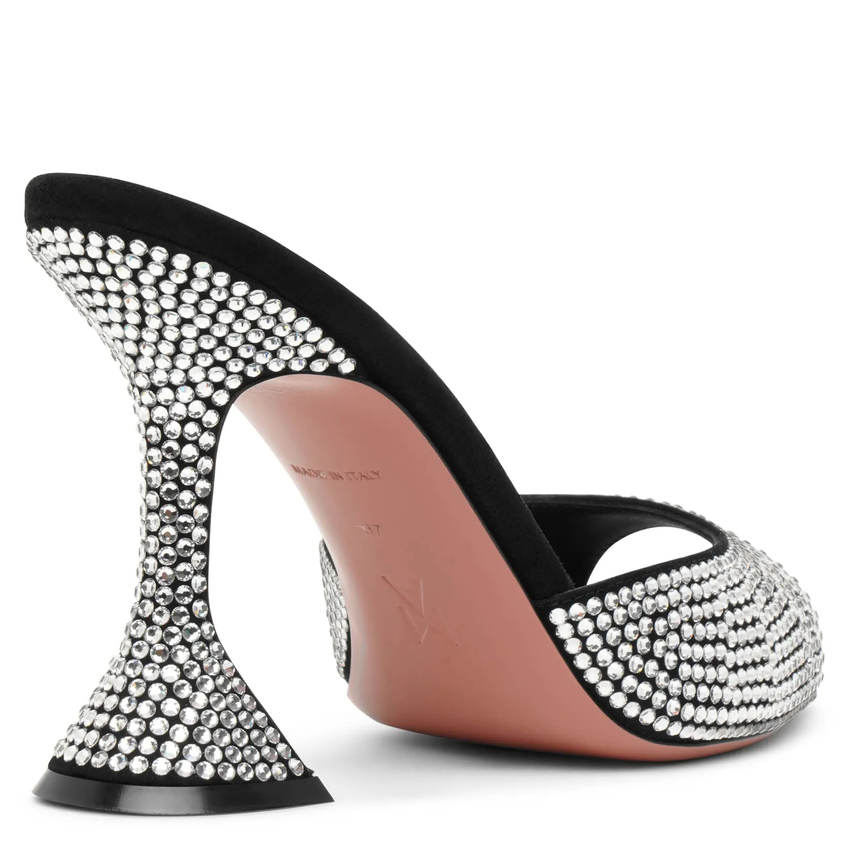 Caroline 95 black crystal mules