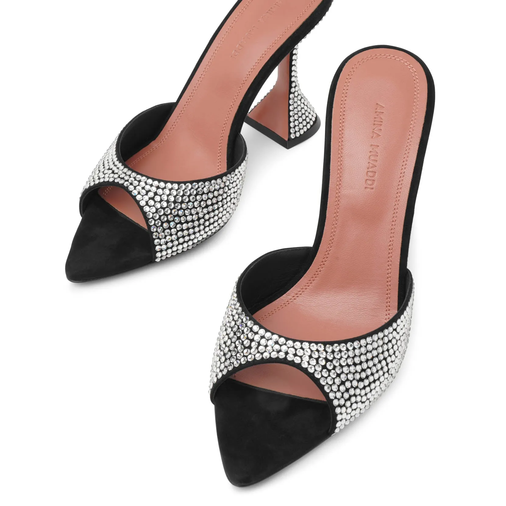 Caroline 95 black crystal mules