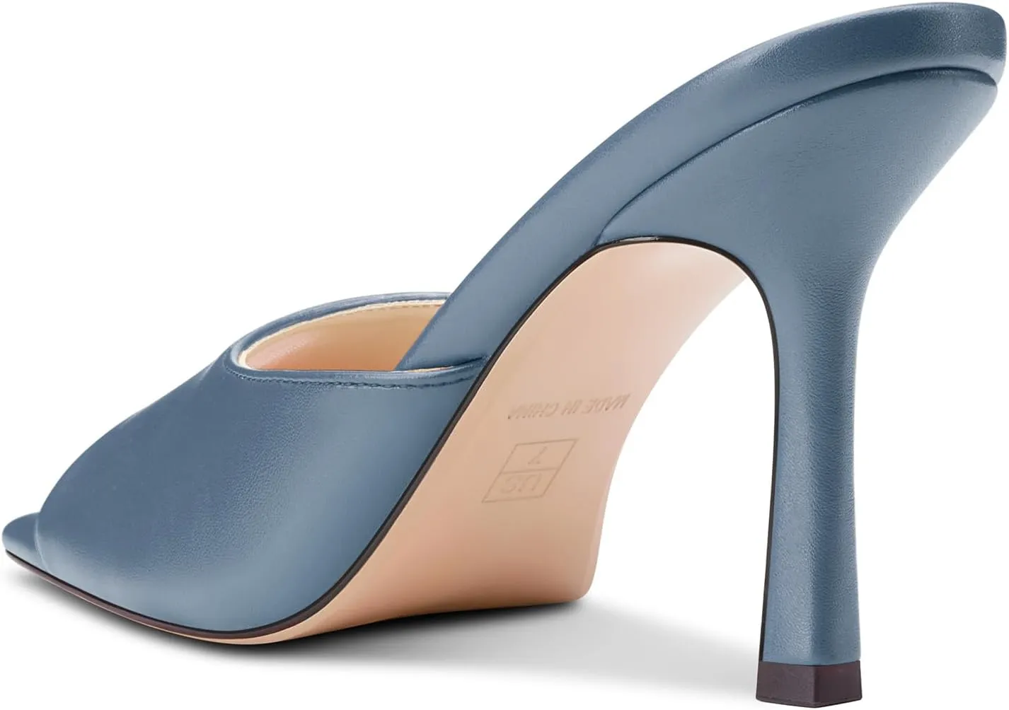 Castamere Square Open Toe Heeled Sandals for Women High Stiletto Heels Slip-on Mules Dress Comfortable Casual Summer Shoes 3.5 Inches Heels